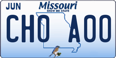 MO license plate CH0A0O