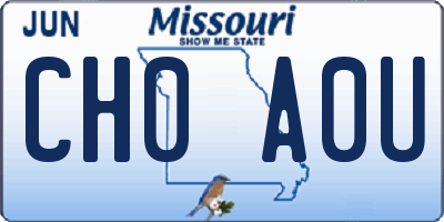 MO license plate CH0A0U