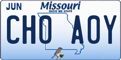 MO license plate CH0A0Y