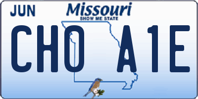 MO license plate CH0A1E