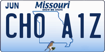 MO license plate CH0A1Z