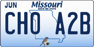 MO license plate CH0A2B