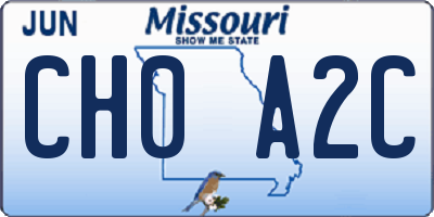 MO license plate CH0A2C