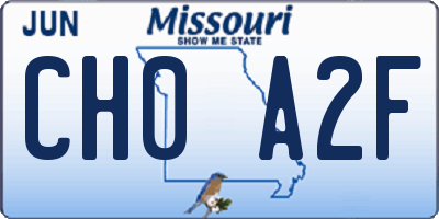 MO license plate CH0A2F