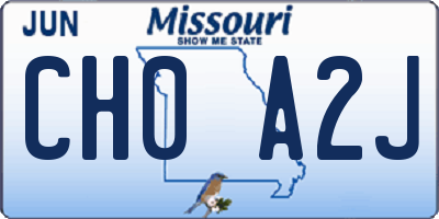 MO license plate CH0A2J