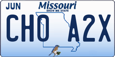 MO license plate CH0A2X
