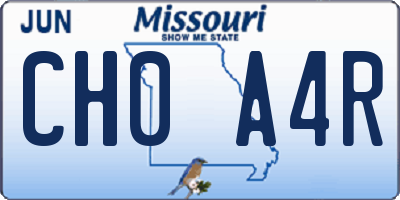 MO license plate CH0A4R