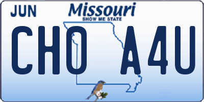 MO license plate CH0A4U