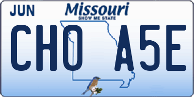 MO license plate CH0A5E