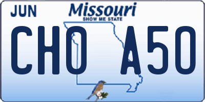 MO license plate CH0A5O