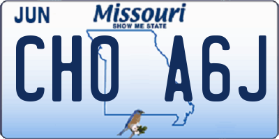 MO license plate CH0A6J
