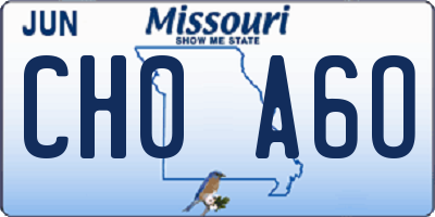 MO license plate CH0A6O