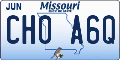 MO license plate CH0A6Q