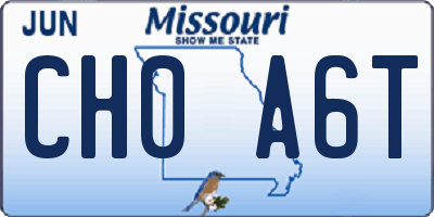 MO license plate CH0A6T