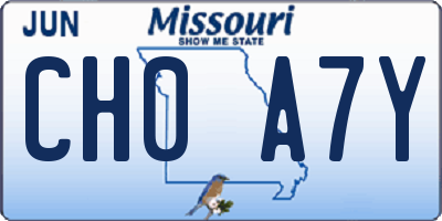 MO license plate CH0A7Y