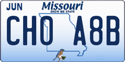 MO license plate CH0A8B