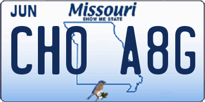 MO license plate CH0A8G