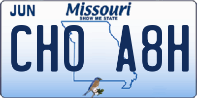 MO license plate CH0A8H