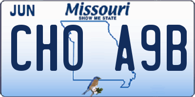 MO license plate CH0A9B