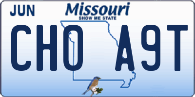 MO license plate CH0A9T