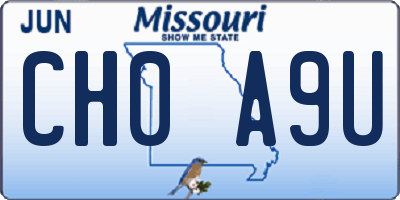 MO license plate CH0A9U