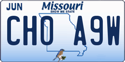 MO license plate CH0A9W