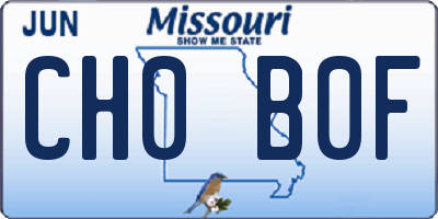 MO license plate CH0B0F