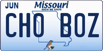 MO license plate CH0B0Z