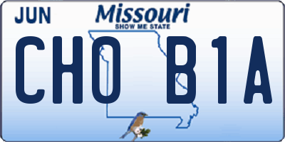 MO license plate CH0B1A