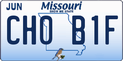 MO license plate CH0B1F