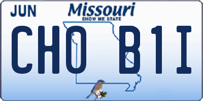 MO license plate CH0B1I