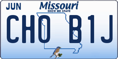 MO license plate CH0B1J