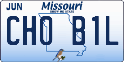 MO license plate CH0B1L