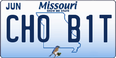 MO license plate CH0B1T