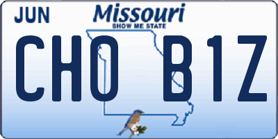 MO license plate CH0B1Z