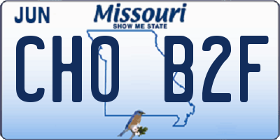 MO license plate CH0B2F