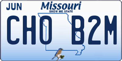 MO license plate CH0B2M