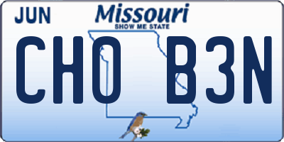MO license plate CH0B3N