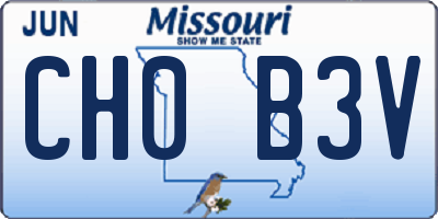 MO license plate CH0B3V