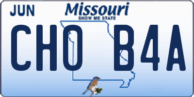 MO license plate CH0B4A