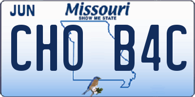 MO license plate CH0B4C