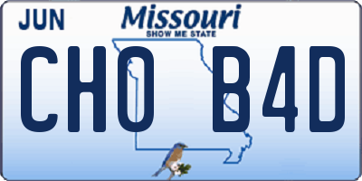 MO license plate CH0B4D