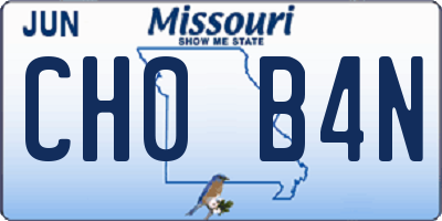 MO license plate CH0B4N