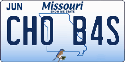 MO license plate CH0B4S