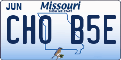 MO license plate CH0B5E