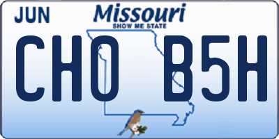 MO license plate CH0B5H