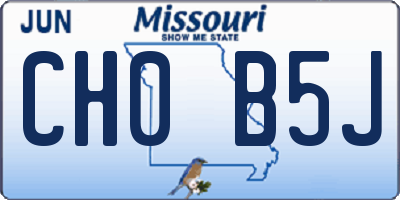 MO license plate CH0B5J