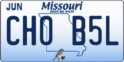 MO license plate CH0B5L