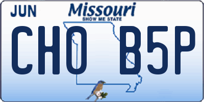 MO license plate CH0B5P