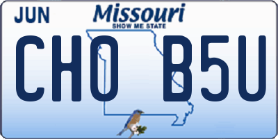 MO license plate CH0B5U
